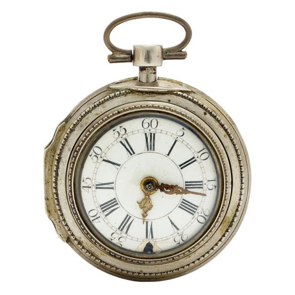 German silver pair cased key wound pocket watch Circa 1860