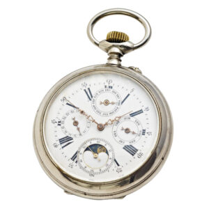 Swiss steel open faced complicated lever watch Circa 1890