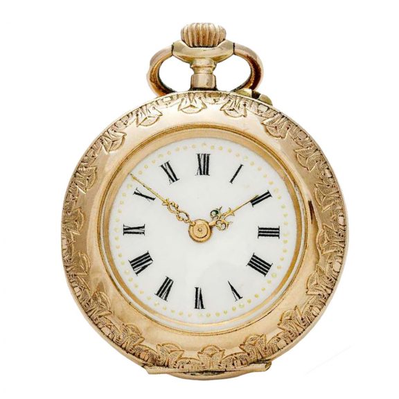 Small Swiss 18 carat rose gold open faced keyless lever Circa 1905