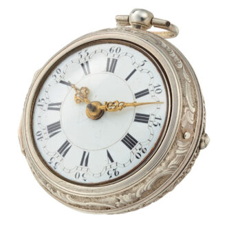 Dutch silver pair cased repoussé pocket watch Circa 1730