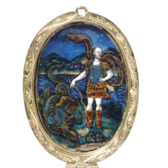 English polychrome enamel-painted watch Circa 1620-1625