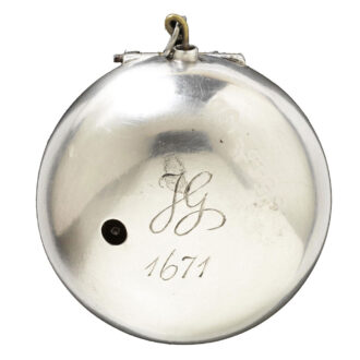 English silver pair cased verge pocket watch Circa 1671 English silver pair cased verge pocket watch Circa 1671
