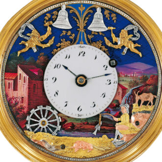 Swiss gold quarter repeating automaton watch Circa 1795