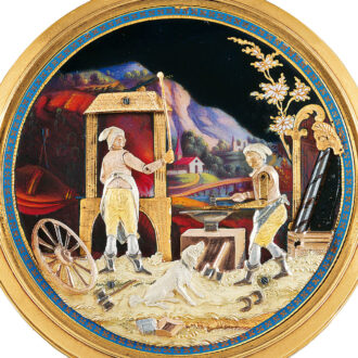 Rare Swiss 18k gold automaton pocket watch Circa 1800