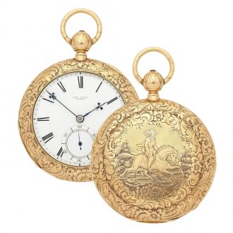 English 18 carat gold pair cased lever pocket watch Circa 1850