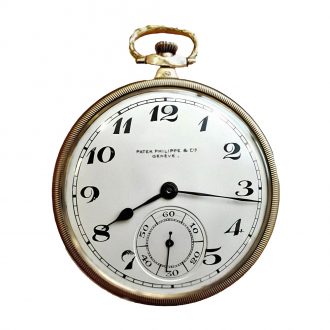 Swiss 18K gold open faced lever pocket watch Circa 1900