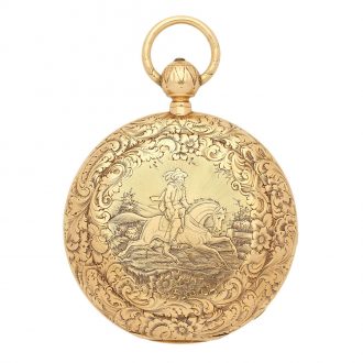 English 18 carat gold pair cased lever pocket watch Circa 1850