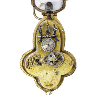 French gilt-brass pair cased verge pocket watch Circa 1700