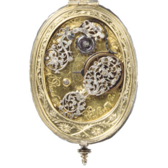 English polychrome enamel-painted watch Circa 1620-1625