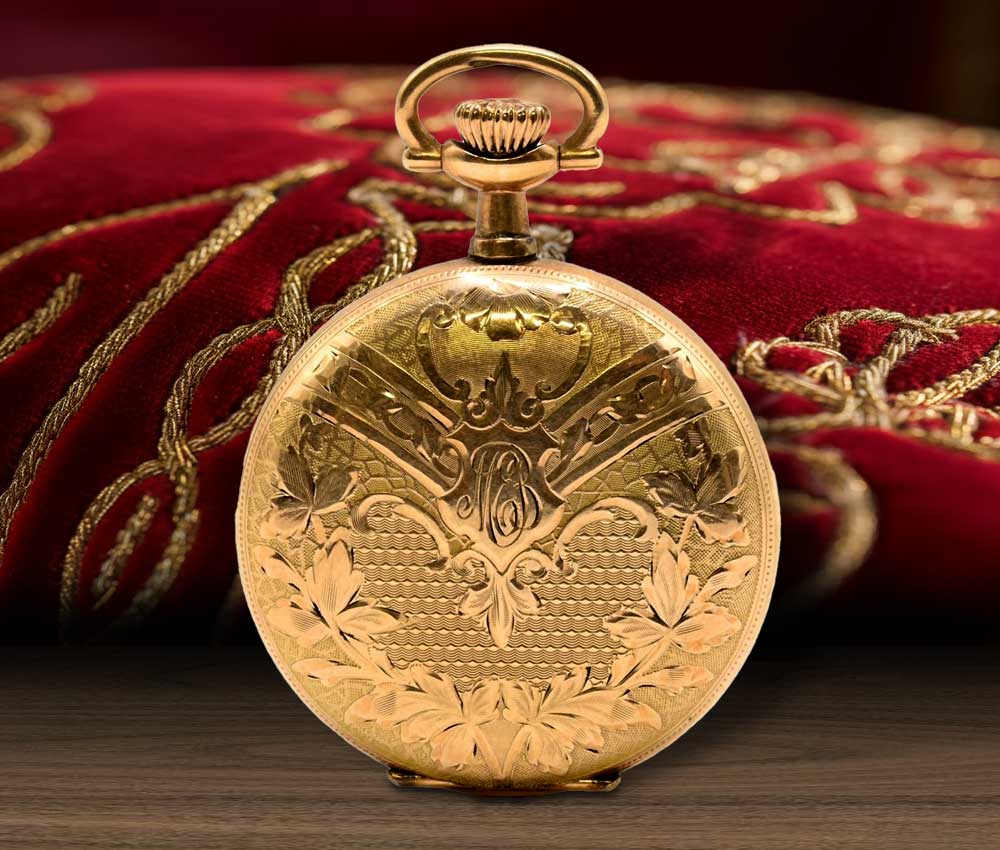 August Ericsson golden chronometer pocket watch St. Petersburg.