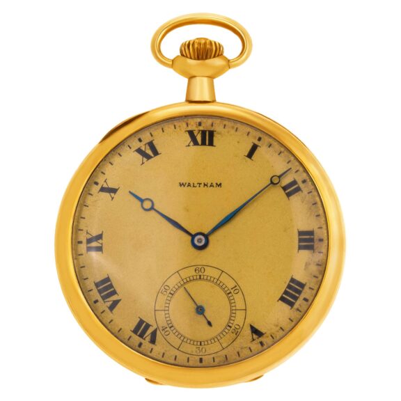 Waltham classic pocket watch in 14 carat yellow gold