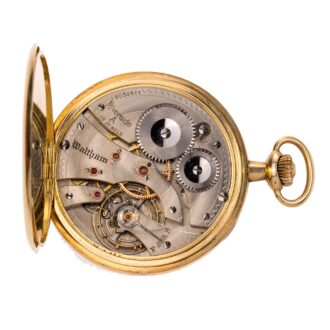 Waltham classic pocket watch in 14 carat yellow gold