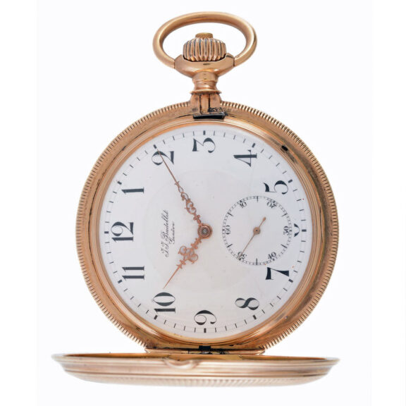 Heavy Swiss 14 carat gold full hunter case Circa 1880 Heavy Swiss 14 carat gold full hunter case Circa 1880