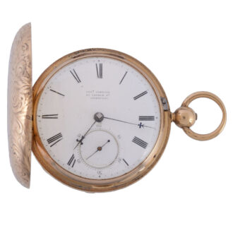English 18 Carat gold full hunter pocket watch Circa 1825