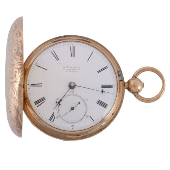 English 18 Carat gold full hunter pocket watch Circa 1825