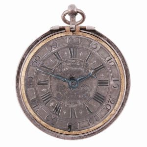 Early English silver pair cased verge pocket watch Circa 1695