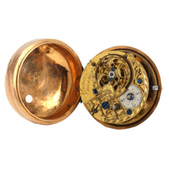 An 18th century gold pair cased verge fusee pocket watch