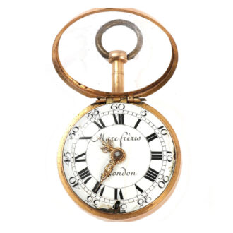 An 18th century gold pair cased verge fusee pocket watch