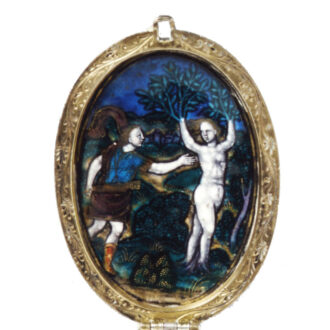 English polychrome enamel-painted watch Circa 1620-1625