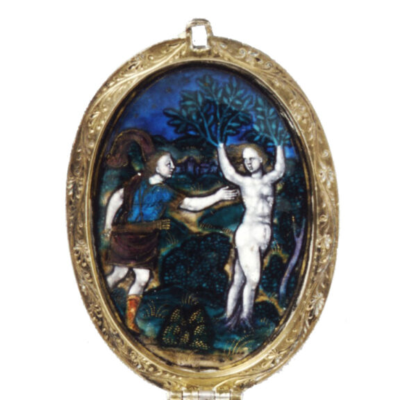 English polychrome enamel-painted watch Circa 1620-1625 English polychrome enamel-painted watch Circa 1620-1625