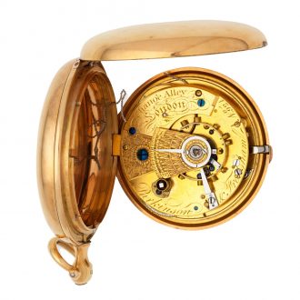 Heavy English 18 carat gold hunting cased watch Circa 1814