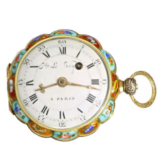 Enamel verge pocket watch with a rare case Circa 1800 Enamel verge pocket watch with a rare case Circa 1800