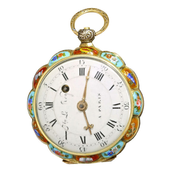 Enamel verge pocket watch with a rare case Circa 1800 Enamel verge pocket watch with a rare case Circa 1800