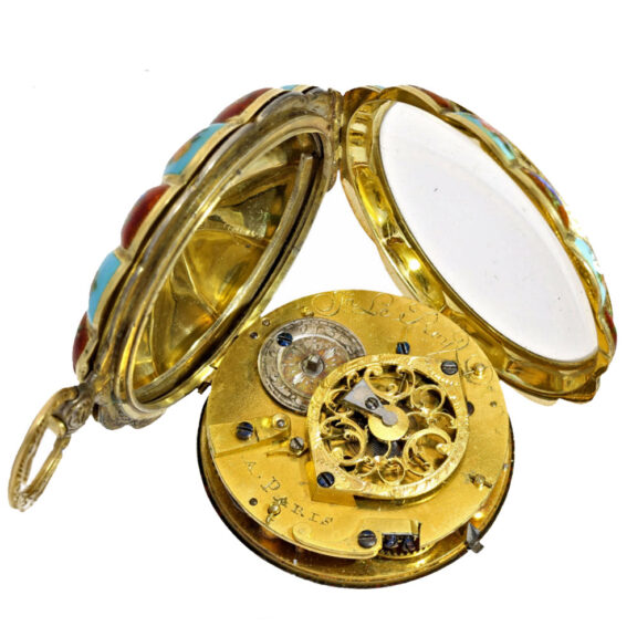 Enamel verge pocket watch with a rare case Circa 1800 Enamel verge pocket watch with a rare case Circa 1800