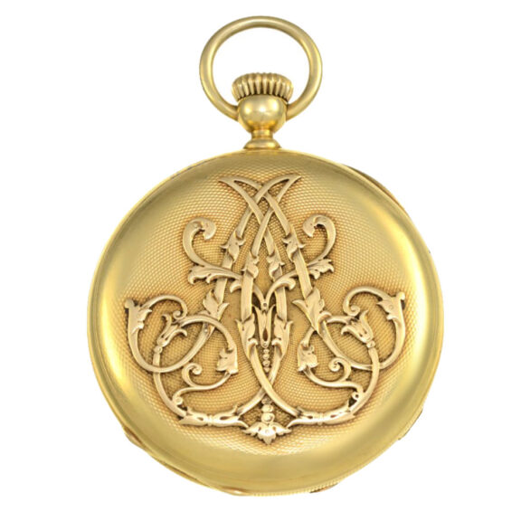 Early Swiss 18 K gold open faced anker chronometer Circa 1865 Early Swiss 18 K gold open faced anker chronometer Circa 1865