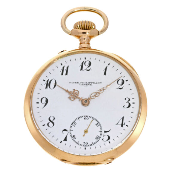 Fine Swiss 18k gold open faced lever pocket watch Circa 1901