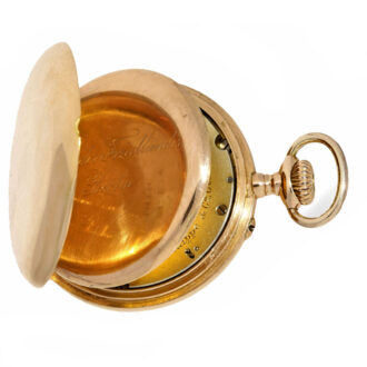 Fine Swiss 18k gold open faced lever pocket watch Circa 1901