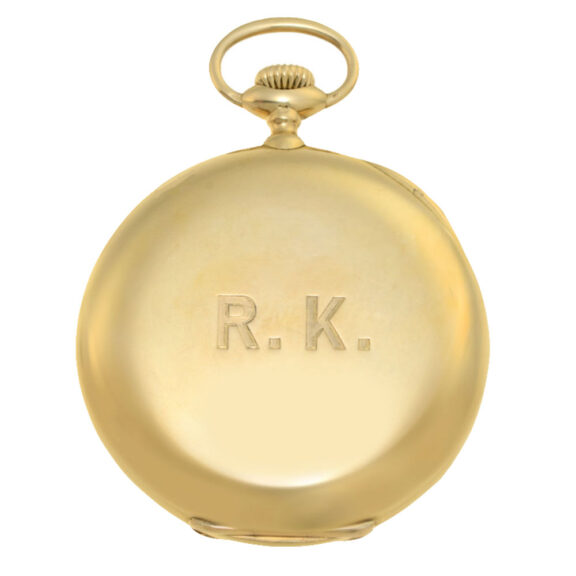Swiss 18k gold open faced lever pocket watch Circa 1907 Swiss 18k gold open faced lever pocket watch Circa 1907