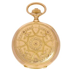 Swiss 18k gold hunting cased lever pocket watch Circa 1906