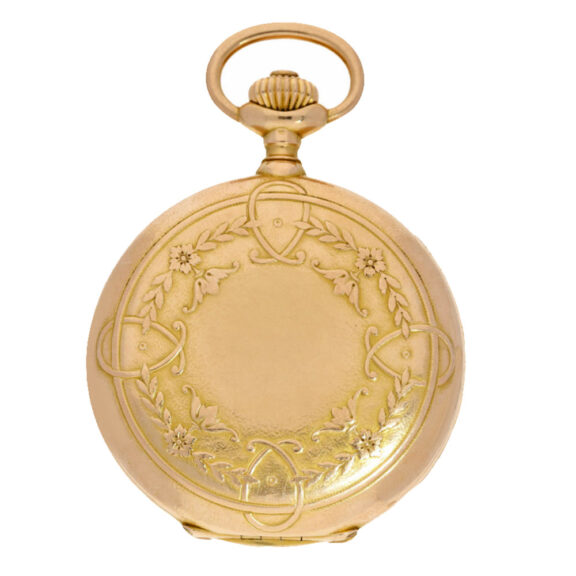 Swiss 18k gold hunting cased lever pocket watch Circa 1906 Swiss 18k gold hunting cased lever pocket watch Circa 1906