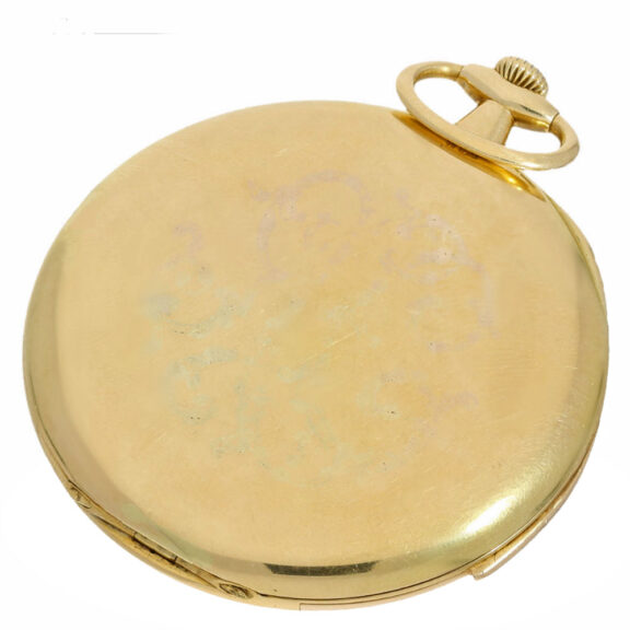 Swiss gold open faced minute repeating watch Circa 1905 Swiss gold open faced minute repeating watch Circa 1905