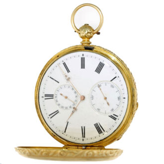Swiss pocket watch chronometer with date Circa 1865