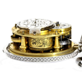 Silver one hand pocket watch with alarm Paris circa 1700
