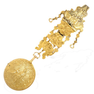 Early repoussé paircase pocket watch 1/8 hours repeater Circa 1786