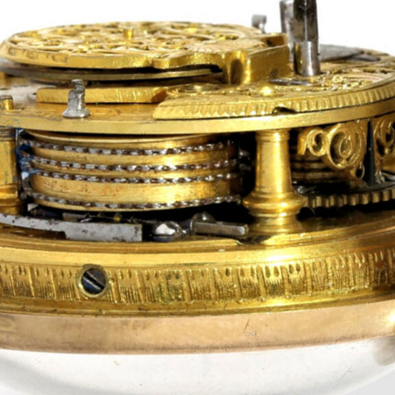 20 Carat gold repoussé verge pocket watch repeater Circa 1700 20 Carat gold repoussé verge pocket watch repeater Circa 1700