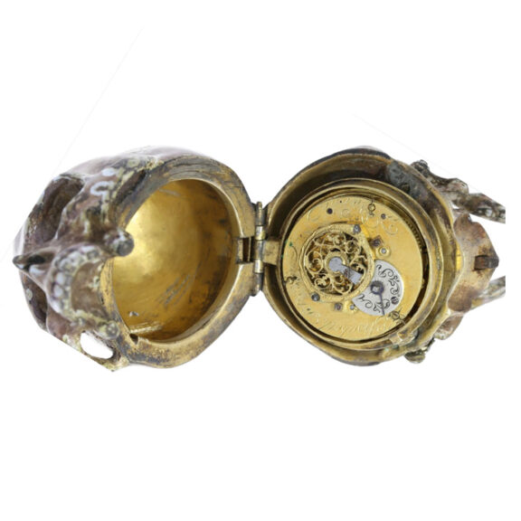 Large Austrian gilt silver skull shaped verge watch Circa 1820 Large Austrian gilt silver skull shaped verge watch Circa 1820