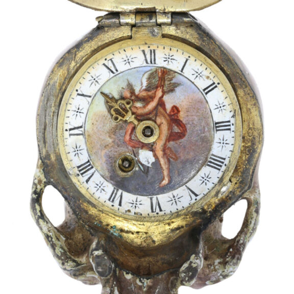 Large Austrian gilt silver skull shaped verge watch Circa 1820 Large Austrian gilt silver skull shaped verge watch Circa 1820