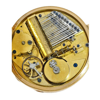 French gold hunting cased musical cylinder watch Circa 1815