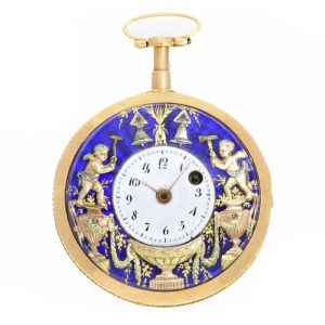 Gold pocket watch Geneva with automaton Jaquemart Circa 1800