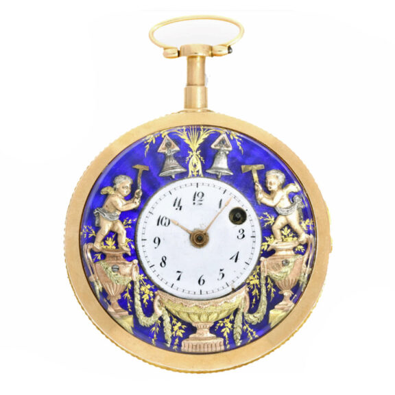 Gold pocket watch Geneva with automaton Jaquemart Circa 1800