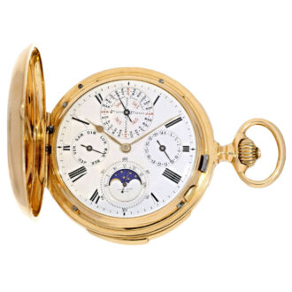 Gold hunter case with 7 complications, perpetual calendar etc. Circa 1883