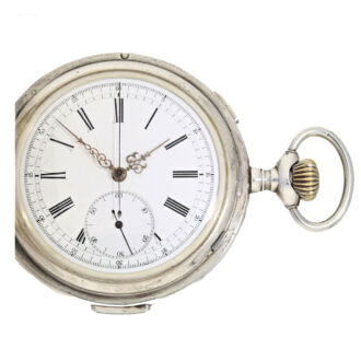 English silver full hunter cased repeating chronograph Circa 1900