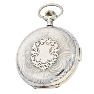 English silver hunting cased repeating chronograph Circa 1900