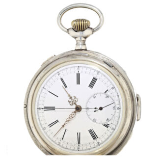 English silver hunting cased repeating chronograph Circa 1900