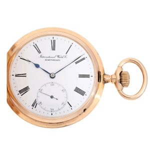 Pink gold IWC hunting case pocket watch Circa 1906