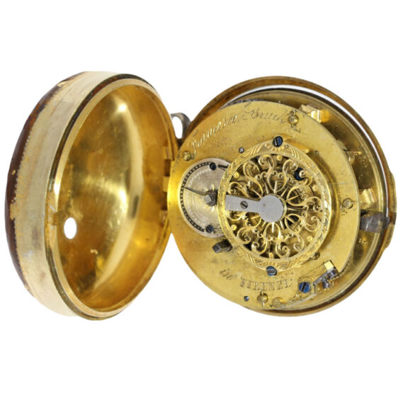 Italian paircase verge watch with erotic scene Circa 1800 Italian paircase verge watch with erotic scene Circa 1800